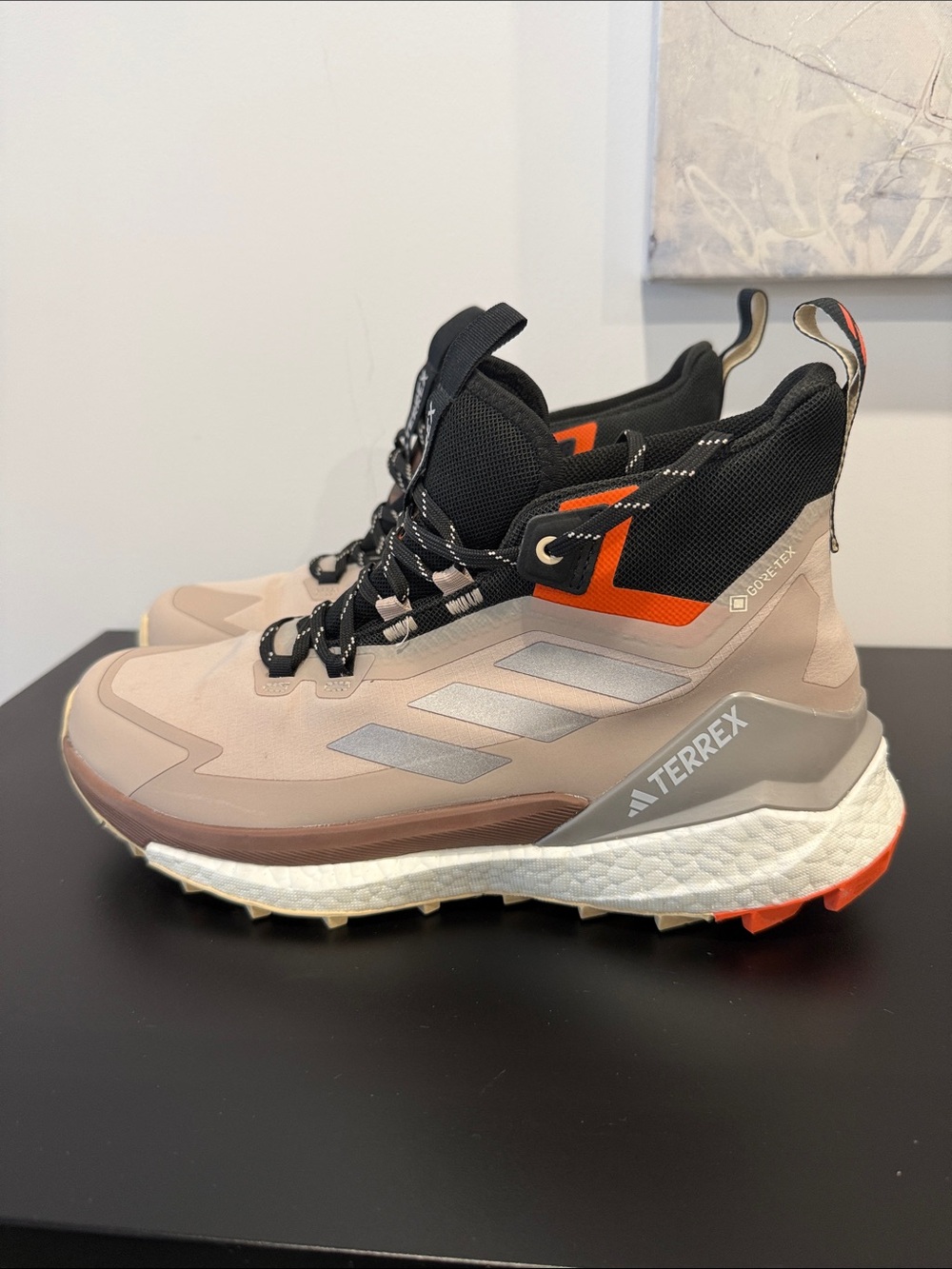 adidas Originals Terrex Mid-Trail Shoes - Beige/Black/Orange